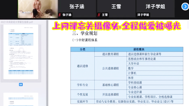 上网.课忘关摄.像头全程做爱.被曝光